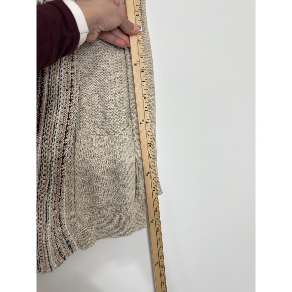 Natural Reflections Womens Boho Hooded Open Front Cardigan Oatmeal Size S - Picture 12 of 13